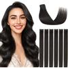SEGOHAIR Extension con clip in capelli veri, 6 pezzi, Single Clip Highlights Hair Extension, liscio, estensione per capelli naturale per donne, nero naturale#1B, 325 cm, 31 g