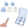 LuckyOpt Set di 5 mini tamponi in polvere, riutilizzabili, a forma di goccia e a forma di cuore, per donne e ragazze (blu)