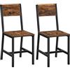 VASAGLE Sedie da Pranzo, Set di 2 Sedie da Cucina, Struttura in Acciaio, Stile Industriale, per Sala da Pranzo, Soggiorno, Cucina, Marrone Vintage e Nero Inchoistro LDC092B01V1