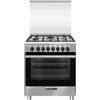 Glem Gas Cucina a Gas SA765MI6 Acciaio Inox 70X60 con Forno Ventilato CASSE A"