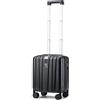 Hanke Valigia da viaggio con ruote da 35,6 cm, 40,6 cm, 50,8 cm, 61 cm, 73,7 cm, trolley integrato TSA leggero, in policarbonato, rigido, con ruote, Nero corvino, Underseat 14-Inch, Bagaglio a mano