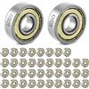 QWORK® 40 Pezzi Cuscinetti a Sfera 608zz, Doppia Protezione, per Skateboard, Scooter, Pattini in Linea, 8 mm x 22 mm x 7 mm