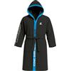 Cressi Accappatoio in Microfibra Morbido, ad Asciugatura Rapida, con Cappuccio e Tasche per Cintura, Ideale per Palestra, Piscina, Mare, casa e Viaggi, Unisex, XS/S, Nero/Azzurro