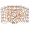 BABEYOND ArtiDeco - Braccialetto elastico con perle sintetiche, in stile flapper anni '20, per costume in stile il grande Gatsby, accessorio decorativo con cristalli e Lega, cod. Ar-Bracelet006