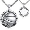 YFN Collana Basketball Argento Sterling Ciondolo Pallacanestro Never Give Up Gioielli Regalo per Donna Uomo Bambino Bambina
