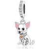 Annmors Rosa S925 Charms Clip Stopper Catena di sicurezza Famiglia Amica Animali Compleanno Cuore Oro Rosa Ciondolo per Donna Bracciale Collana, Argento, Zirconia cubica