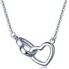 Yumilok, collana in argento Sterling 925 con ciondolo a forma di cuori intrecciati, regolabile, collana a Y da donna e ragazza e argento, colore: argento, cod. Y30111-S