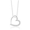 MIORE Collana cuore con diamanti 0,10 ct in oro bianco 9 carati 375, lunghezza 45 cm