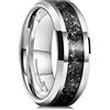 King Will - Fede nuziale da uomo, 6 mm/8 mm, in carburo di tungsteno, nero/argento, con inserti frammentati blu, rosso, oro e viola, bordo smussato, P 1/2(56.97mm), Tungsteno Carburo di tungsteno, Non
