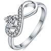 JO WISDOM Anelli Cuore Infinito Argento 925 AAA Zirconia Cubica Aprile Birthstone Donna