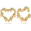 Vankula Peso Lobo Pesi Orecchie ear weights dilatatori in Acciaio inossidabile Cuore lobi piercing espansori Gioielli Uomo Donna 4mm Oro