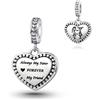 MiniJewelry Ciondolo a forma di cuore con scritta Sister Best Friend, compatibile con braccialetti Pandora, regalo di compleanno per donne, figlie, Misura unica, Rame, Nessuna pietra preziosa