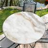 Generic Tovaglia rotonda da esterno con elastico Ø 44(110cm) - Tovaglia da giardino elastica con marmo bianco Modello Adatto per tavoli con larghezza di 95-105 cm