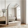 BEAUTYPEAK Specchio a Muro Curvo Bianco, 120x80 cm. Telaio in Lega di Alluminio Resistente alle Rotture, Specchio da Bagno, Può Essere Appeso o Appoggiato alla Parete, Specchio da Appoggio per Camera