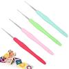 Coopay Set di 4 Mini Uncinetti con Impugnatura Morbida, Uncinetto Fine 0,5 mm, 0,75 mm, 1,0 mm, 1,25 mm, Piccole Dimensioni per Pizzo e Filo Sottile