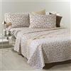 Caleffi Completo Letto Matrimoniale 100% Cotone Morbido - Lenzuolo Sotto con Angoli 180x200x25 cm, Lenzuolo Sopra 240x280 cm, 2 Federe 50x80 cm (Geometry Beige)