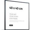 JUNOMI® Cornice portafoto 40 x 40 cm, alluminio nero opaco elegante - profilo slim, vetro acrilico antiurto, appendiatura orizzontale e verticale