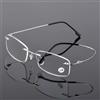 KLASSNUM Occhiali da lettura ultraleggeri TR90 Memory Titanium Rimless occhiali da vista presbiti da uomo e da donna + 1.0 + 1.5 + 2.0 + 3.5 a + 4.0 +