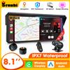 Srnubi Schermo per moto da 8,1 pollici Wireless Carplay Android Auto Supporta unità principale impermeabile IP67 per accessori moto