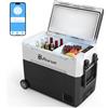 Mudiro Frigorifero/Congelatore Portatile a Compressore Foursun 35L/45L/55L a Doppia Zona con Controllo App Bluetooth, Modalità ECO e Portabicchieri, per Campeggio, Viaggi, Casa, DC 12V/24V e AC 100-240V