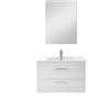 B-STYLE Composizione bagno sospesa 80 cm Stella rovere grigio con 2 cassetti
