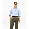 Tommy Hilfiger Camicia regular fit in puro lino a righe Cloudy Blue Uomo