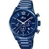 LOTUS Orologio Uomo Analogico Acciaio Inox 316L Blu - Quarzo - Cronografo - Calendario - Vetro Minerale - Impermeabile 10 ATM Casual 18680/1 Chrono