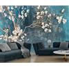 Kalodity Carta da parati panoramica 3D seta 410 x 280 cm Magnolia Blu, Uccello, Grande Murale per Soggiorno, Cameretta dei bambini, Decorazione Poster Carta da Parati, A05