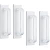 Domicubes 4 pezzi autoadesivi maniglie bianche, maniglia porta scorrevole, armadio da 10 x 2,5 cm, senza foratura, esterni, maniglie per mobili per armadi da cucina, armadi, finestre