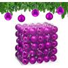 Relaxdays Palline di Natale, Set 100 Palle Albero, Addobbi Natalizi, ∅ 6 cm, Sfere in Plastica Opaca e Lucida, Fucsia