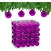 Relaxdays Palline di Natale, Set da 100 Palle Albero, Addobbi Natalizi, ∅ 6 cm, Sfere in Plastica Lucida, Fucsia