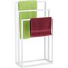 Relaxdays Piantana Portasciugamani, Autoportante con 3 Bracci, Acciaio, Appendi Asciugamani 82,5 x 46 x 21 cm, Bianco