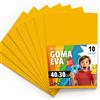OFITURIA Fogli di Gomma Eva Colorata per Lavoretti Creativi, Fai-da-te, Progetti Scolastici, Scrapbooking, Decorazioni Artistiche e Biglietti 40x30cm (Giallo, 10 pz)