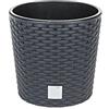 Prosperplast Vaso tondo 4,7 litri Rato con secchio per piantare in antracite 20 x 20 x 19 cm