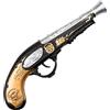 Boland 00694 - Pistola pirata, ca. 28 cm, plastica, oro-argento-nero, effetto storico, carnevale, Halloween, festa a tema, pirata, capitano Jack, maledizione dei Caraibi, travestimento