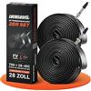 LOEVELOSI 2 tubi flessibili per bicicletta, 28 pollici, con valvola Sclaverand, 48 mm, valvola FV Presta, ETRTO 28/40-622, set da 2 tubi 700 × 28 - 40 C Road Gravel City Trekking