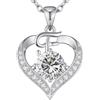 LOUISA SECRET Collana donna cuore Capital con Placato di rodio e oro 18K | Lettere A-Z Regalo per Mamma Rivestimento,Catena Regolabile 45+5cm,Idea Regalo per San Valentino,Compleanno,Donna Natale