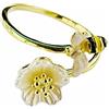 IMINI Anello a fascia regolabile con fiore di margherita e ape miele e zirconia cubica, anello a fascia, per donne, adolescenti, ragazze, delicati, alla moda, in argento Sterling 925, placcato oro 14