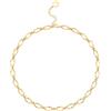 KOOUNUATA Collana con Catena a Labbra in Oro 18K per Donna Choker con Catena Lacci Chunky Ciondolo Rotondo a Forma Ovale Gioielli per Sovrapposizione Fatto a Mano per Regali 16"