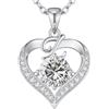 LOUISA SECRET Collana Donna Lettere A-Z,Ciondolo Cuore,Regalo per Mamma Rivestimento 18K Oro,Catena Regolabile 45+5cm,Idea Regalo per San Valentino e Compleanno,Donna Natale