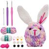 YUMILI Kit iniziale per principianti all'uncinetto, set per principianti, pacchetto all'uncinetto, set completo di amigurumi, set iniziale con video tutorial, kit per crochet fai da te per bambini