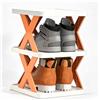 CHEOTIME Scarpiera Pieghevole Stretta a 2 Livelli, Piccolo Supporto Per Scarpe Verticale, Organizer Salvaspazio Per Scarpe in Piedi Fai da Te Per Ingresso, Armadio, Corridoio