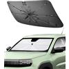 SHAOHAO Compatibile con FIAT Grande Panda 2025 2026 2027 Parasole per auto Parasole per parabrezza Facile da riporre Maniglia con cordino Protezione UV Accessori FIAT Grande Panda parasole