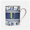 Alphabet - Mug Lettera U in Porcellana Blu | Baci Milano