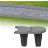 GARDENIX Bordo per aiuole in plastica, 3,8 m, 24 moduli, bordo per aiuole, colore grigio, bordo flessibile per aiuole, recinzione da giardino, palizzata, bordi per aiuole per robot tosaerba