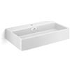 Lineabeta Lavabo da appoggio/sospeso Quarelo con foro rubinetto 70x42cm bianco