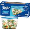 Ziploc Sacchetti per congelamento da 1,8 litri con tecnologia Grip 'n Seal per una presa più semplice, apertura e chiusura in totale 40 sacchetti