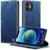 Phernykas Cover per iPhone 12 mini, Flip Libro in Pelle Premium, Wallet Case con Porta Carte, Portafoglio Case Chiusura Magnetica, [Carta Fessura][Antiurtoo][Cavalletto] Custodia per mini 12, Blu