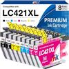 st@r ink LC421XL LC421 XL Cartucce d'inchiostro Multipack Compatibile per Brother LC421XL LC421 LC421XL per Brother DCP-J1050DW MFC-J1010DW DCP-J1140DW (8-Pack)