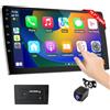 Haudio Autoradio 2 DIN Bluetooth con CarPlay wireless & Android Auto,con schermo 10.1 pollici Touchscreen Lettore,Mirror Link,Telecamera di backup,Bluetooth 5.0,AUX,FM/AM Radio